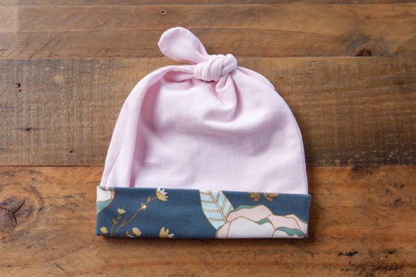 Pink Hat with Floral Band-back
