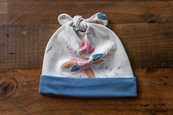 Floral Hat with Blue Band