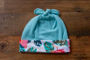 Cyan Hat with Floral Band