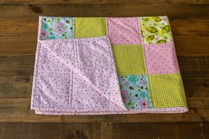 Pink, Green and Turquoise Quilt Blanket