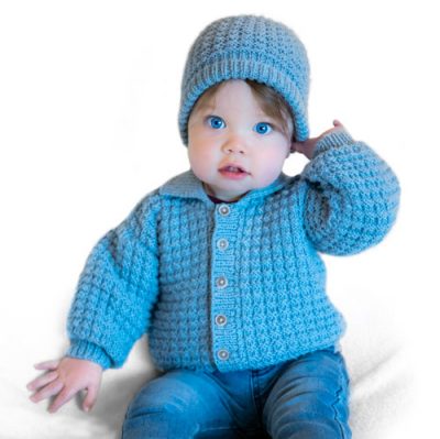 Toddler in Cardigan and Hat-1